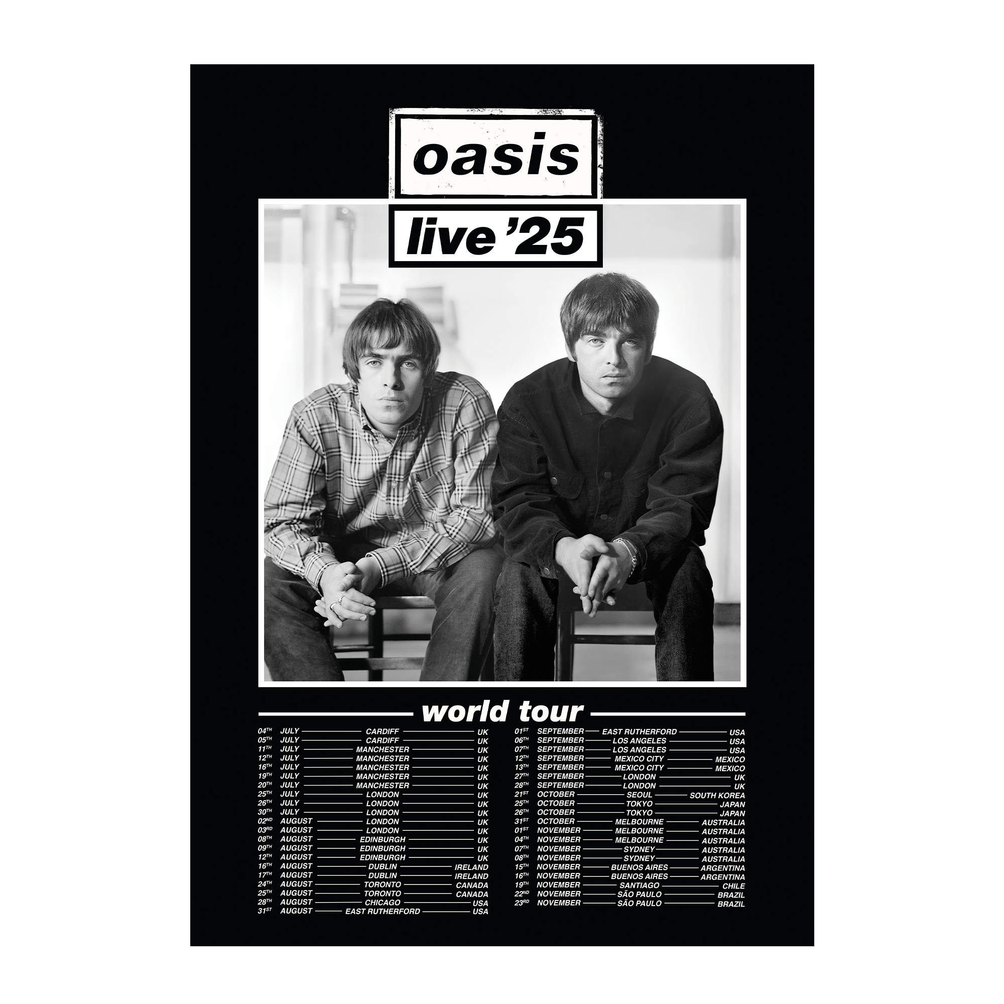 Wonderwall Live '25 World Tour Poster