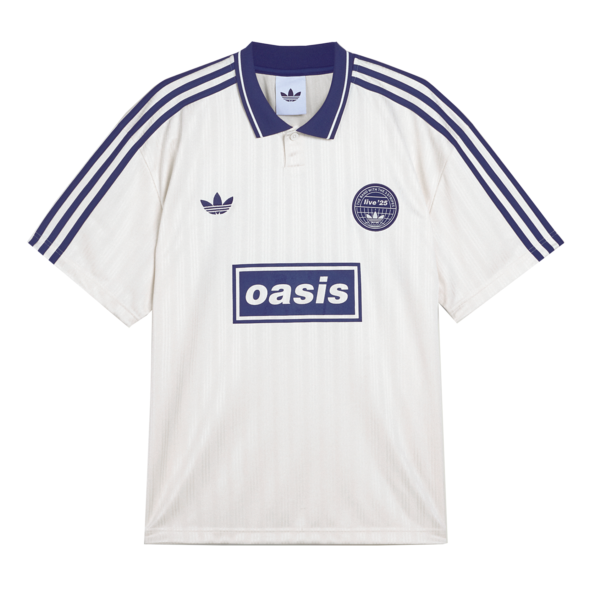 Live '25 adidas Football Shirt Cream White/Night Indigo – Oasis Live '25 adidas Football Shirt Cream White/Night Indigo – Oasis