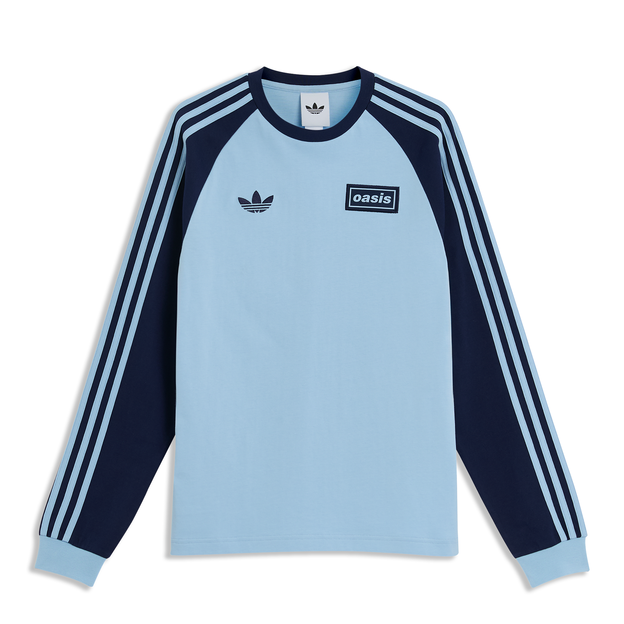Live '25 adidas 3 Stripes Long Sleeve T-Shirt Sky/Indigo – Oasis Live '25 adidas 3 Stripes Long Sleeve T-Shirt Sky/Indigo – Oasis