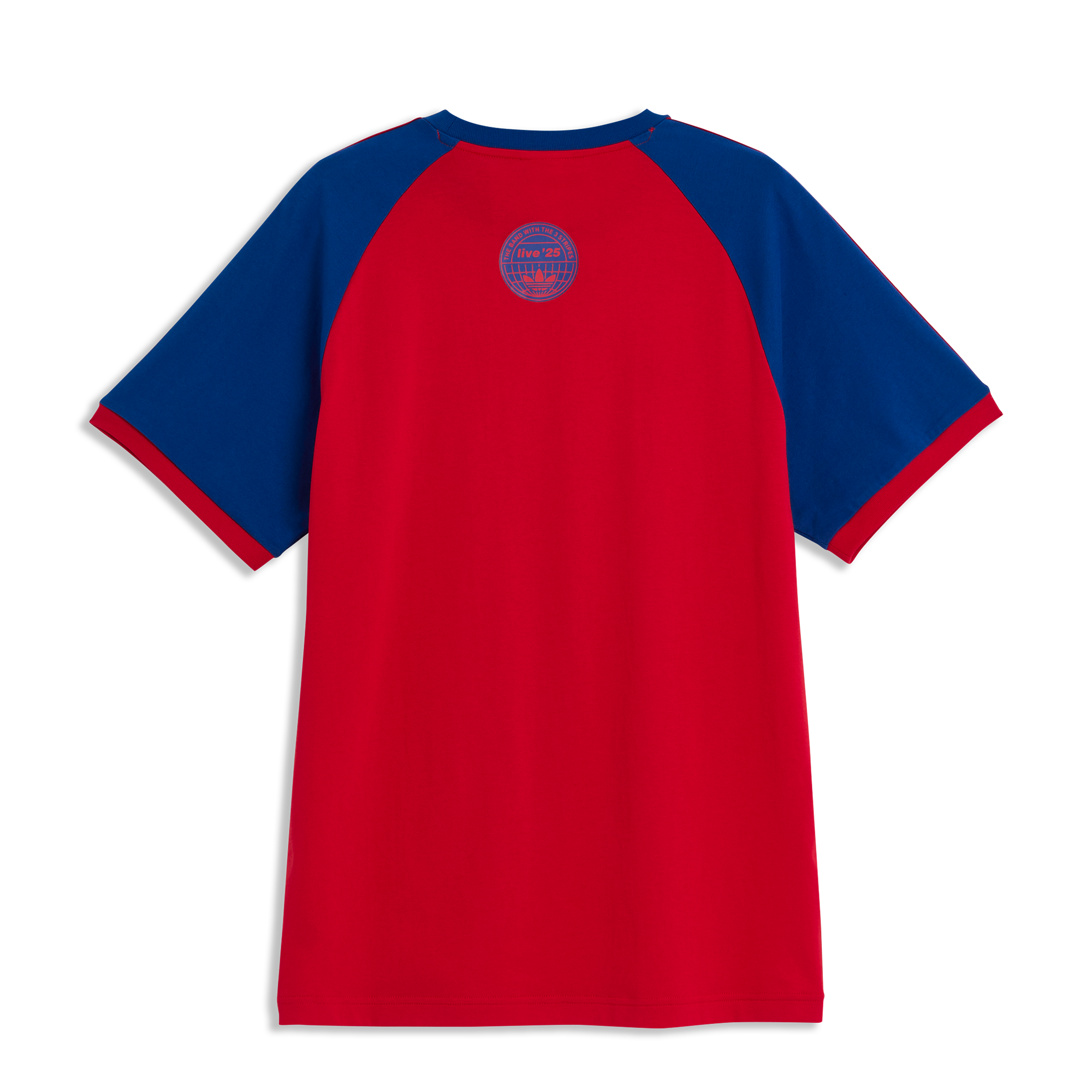 Live '25 adidas 3 Stripes T-Shirt Clear Scarlet/Royal