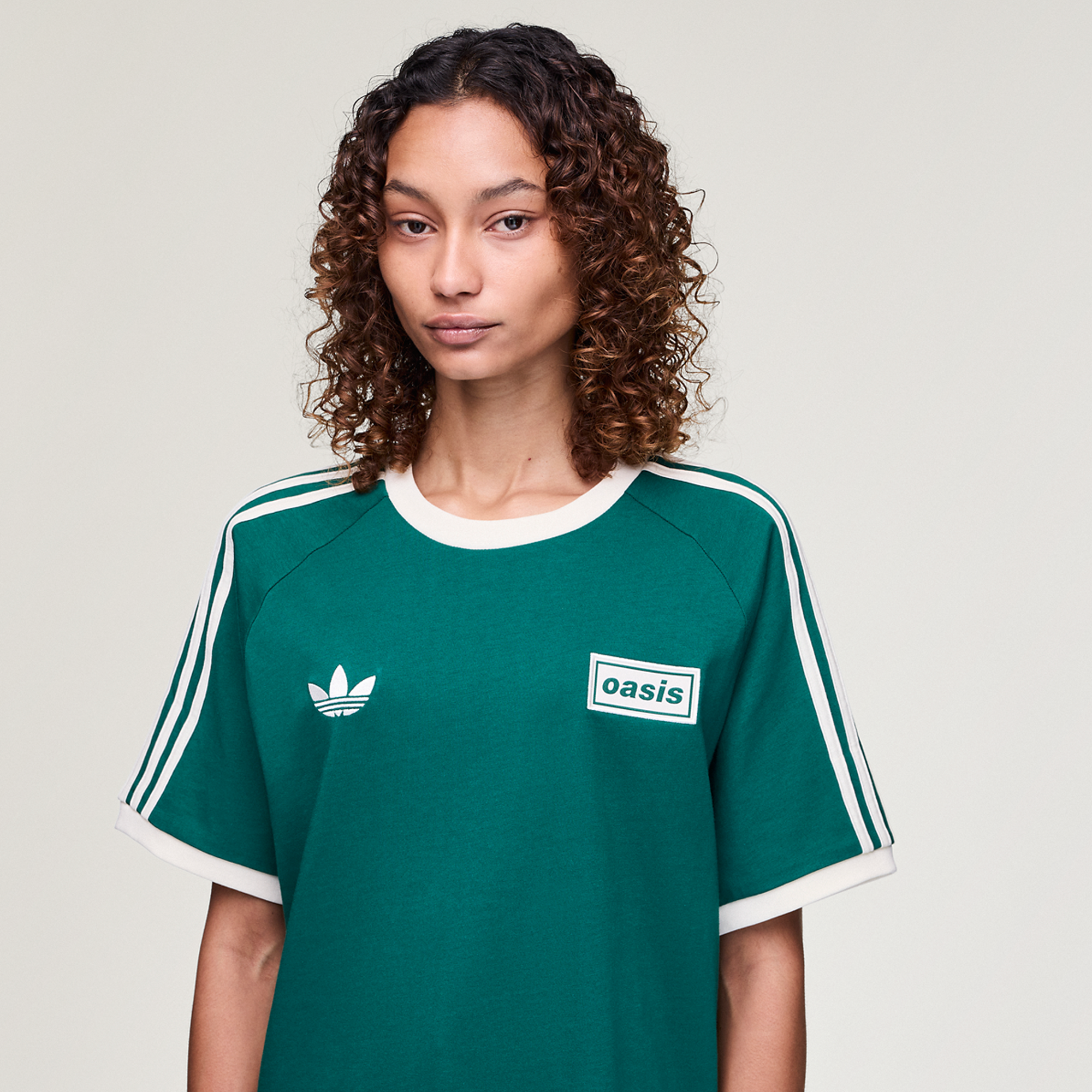 Live '25 adidas 3 Stripes T-Shirt Collegiate Green/Cream White