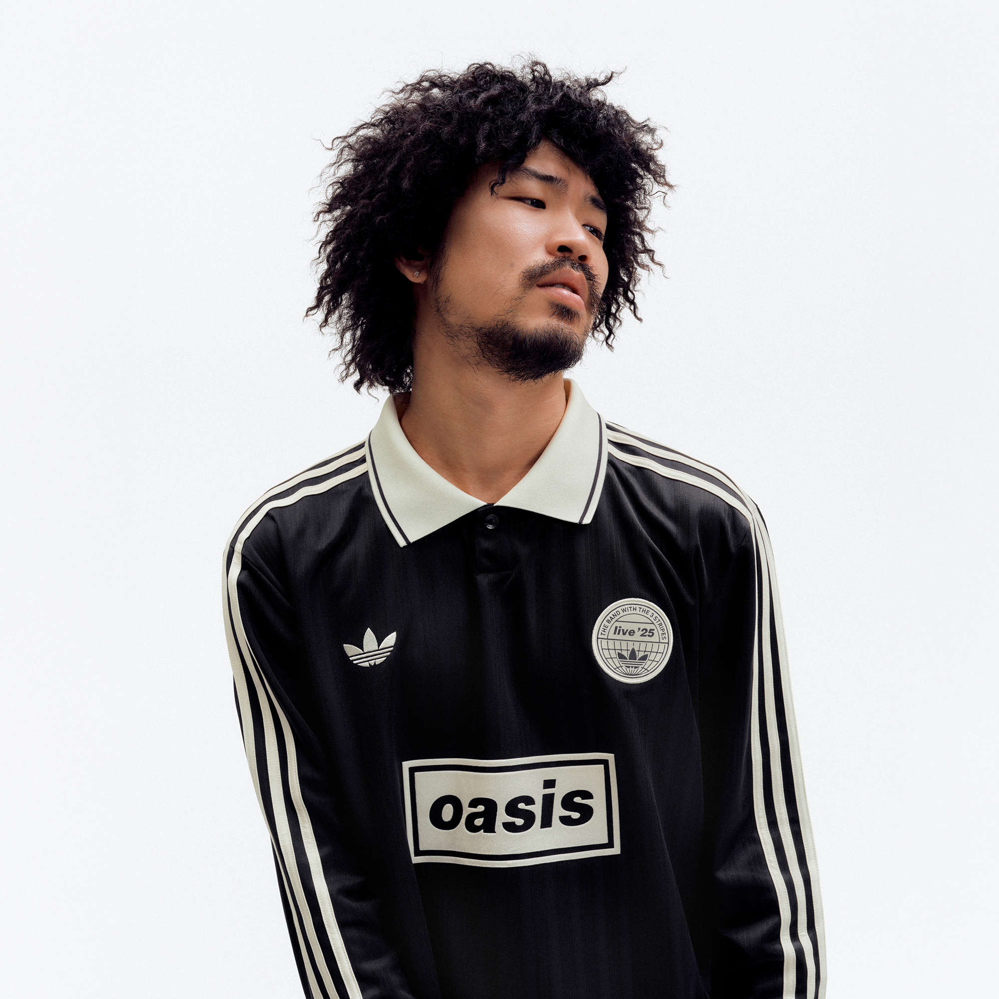 Live '25 adidas Long Sleeve Football Shirt Black/Cream White