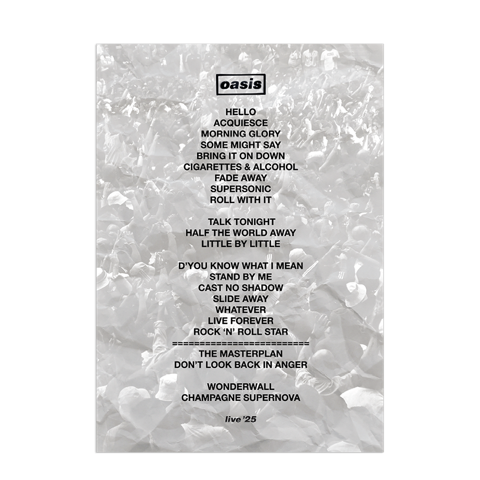 Live '25 Set List Poster