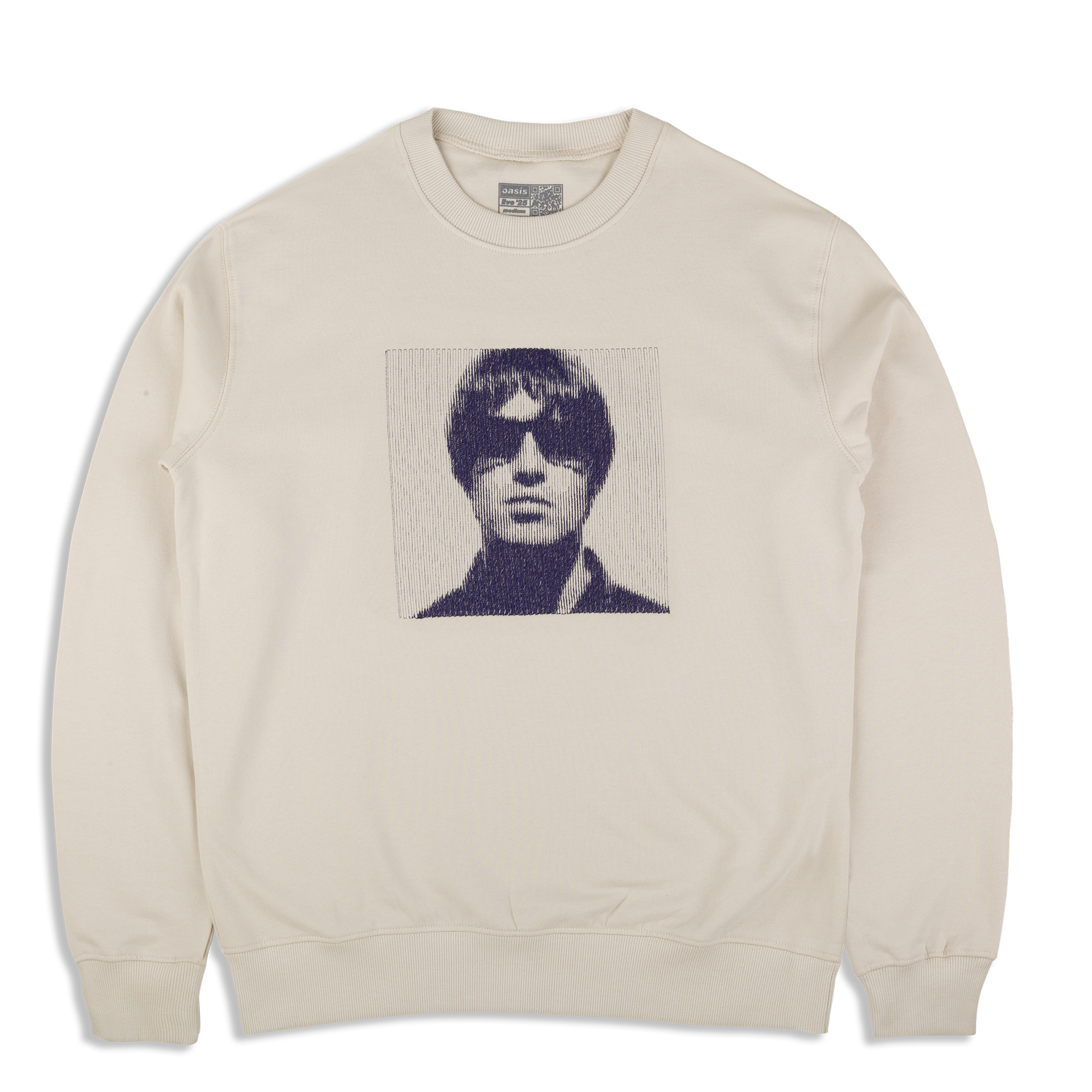 Live '25 Liam Embroidered Portrait Sweatshirt Cream