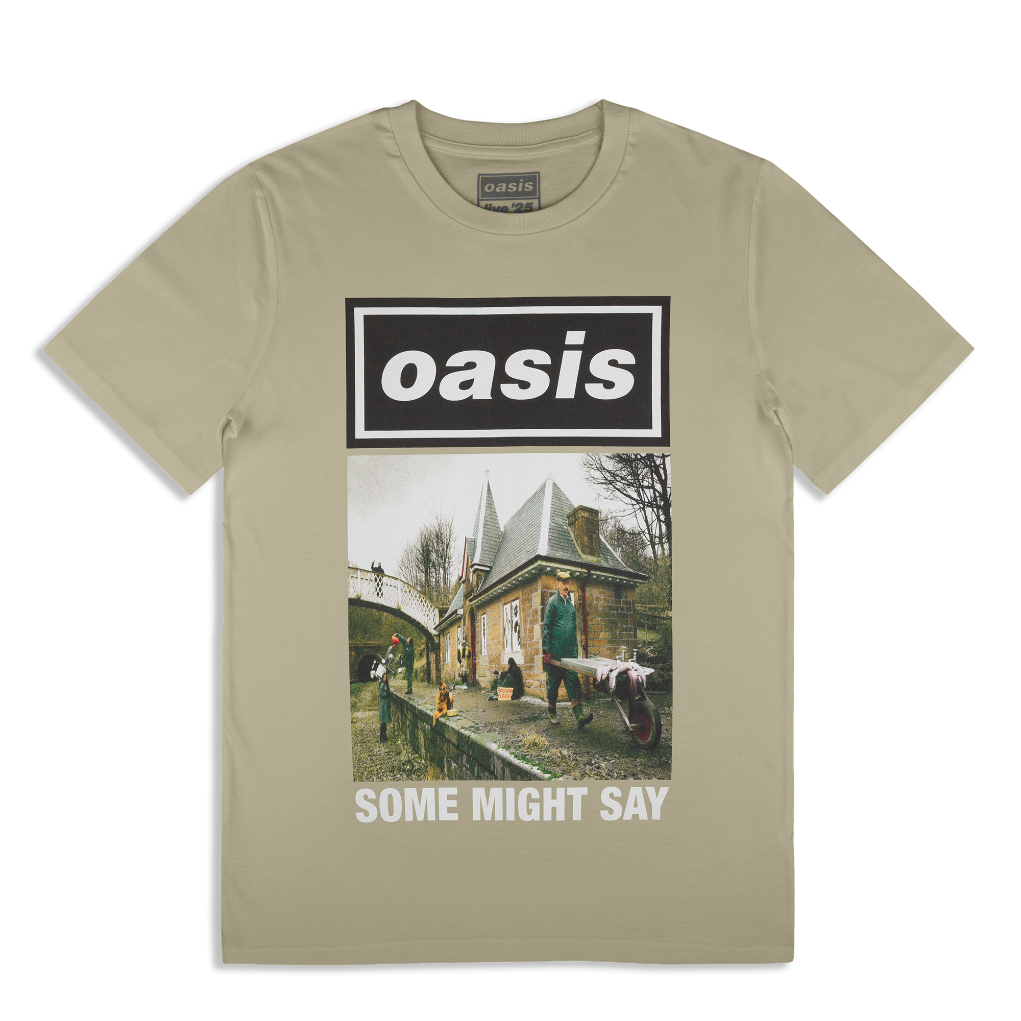 Live '25 Some Might Say Cover T-Shirt Stone – Oasis Live '25