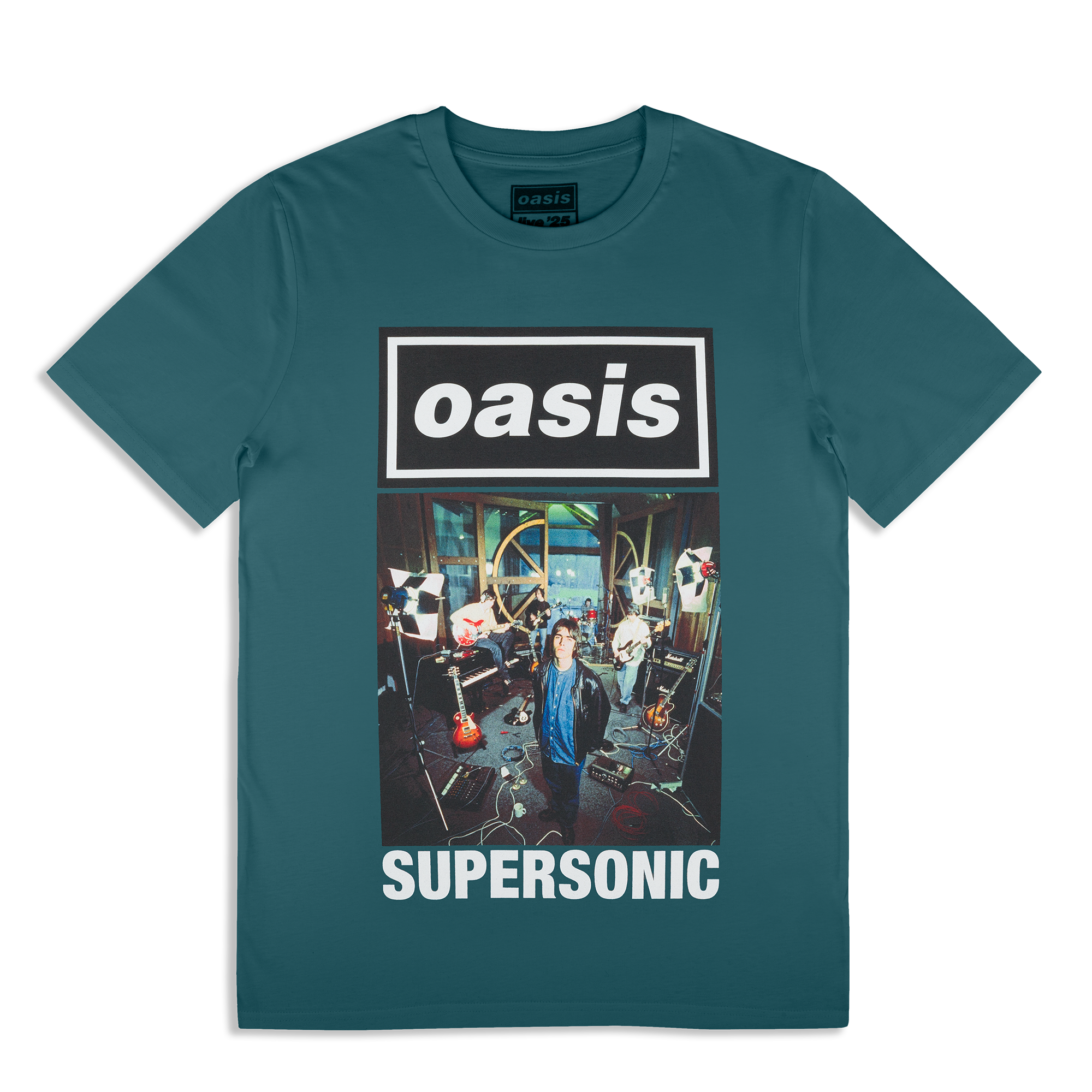 Live '25 Supersonic Cover T-Shirt Aqua – Oasis Live '25