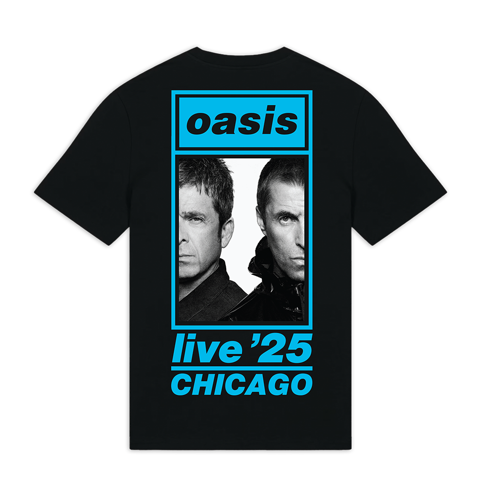 Live '25 Chicago Half Faces Fan Store T-shirt Black – Oasis Live '25