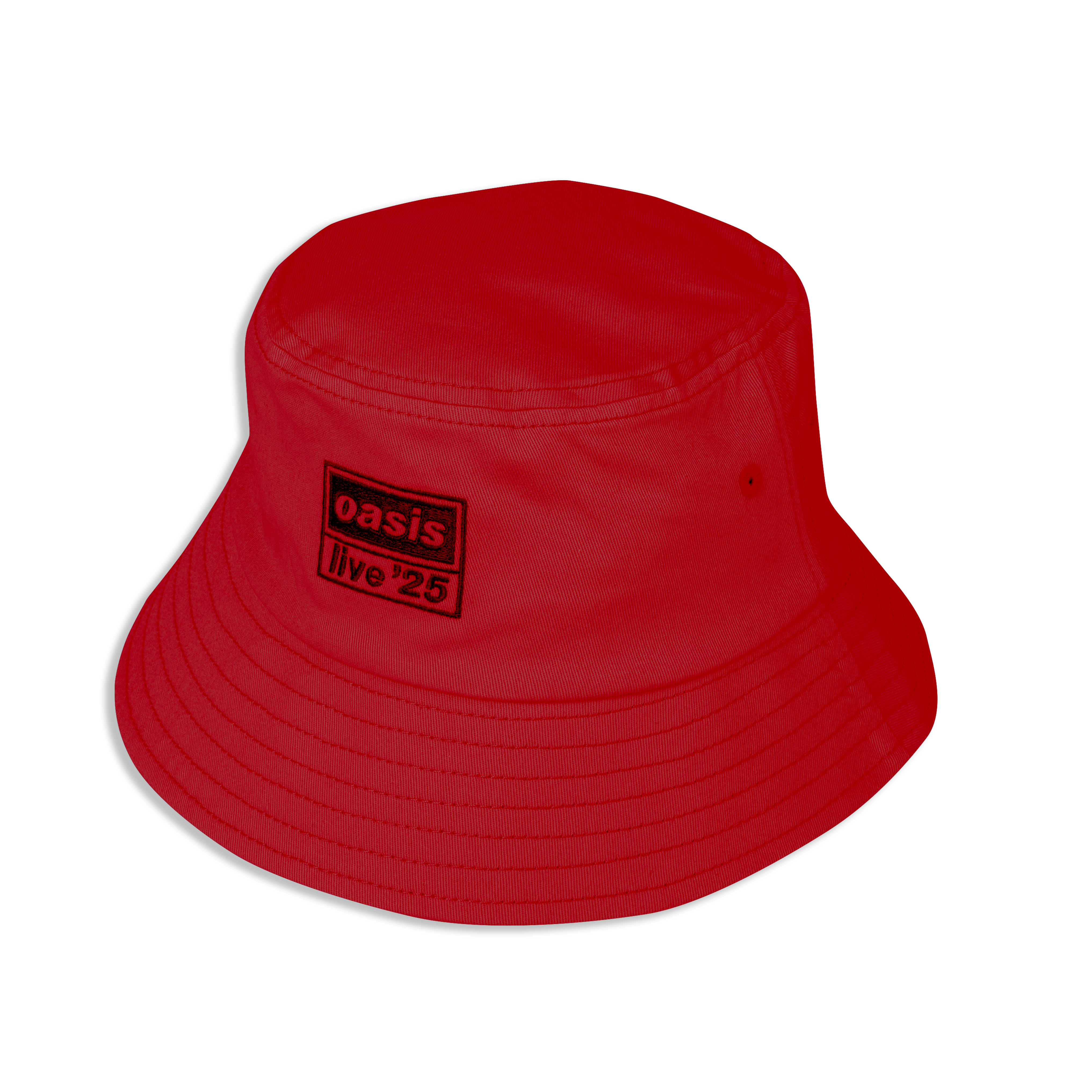 Live '25 Embroidered Logo Bucket Hat Red – Oasis Live '25 Live '25 Embroidered Logo Bucket Hat Red – Oasis Live '25