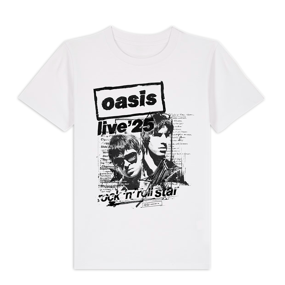 Live '25 Rock N Roll Star Kids T-shirt White – Oasis Live '27